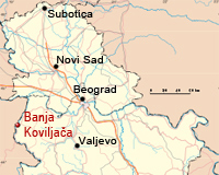 Banja Koviljača na mapi Srbije