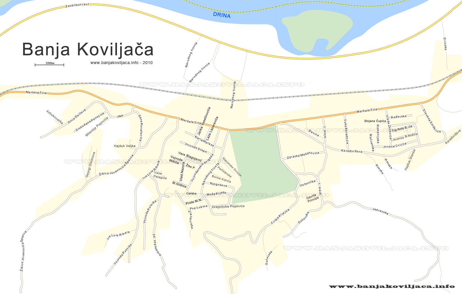 banja koviljaca mapa Mapa   Banja Koviljača banja koviljaca mapa