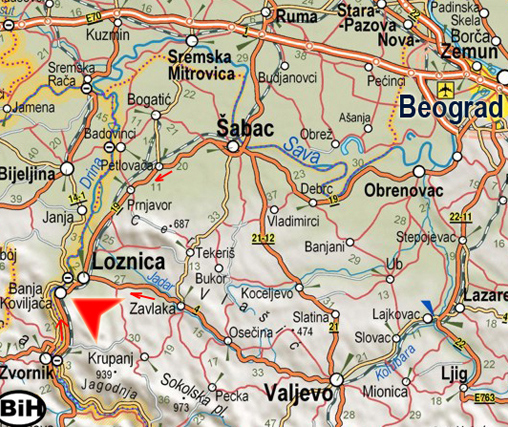 mapa srbije sabac Mapa   Banja Koviljača mapa srbije sabac