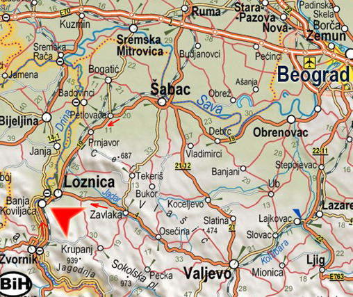 srbija banja mapa Mapa   Banja Koviljača srbija banja mapa